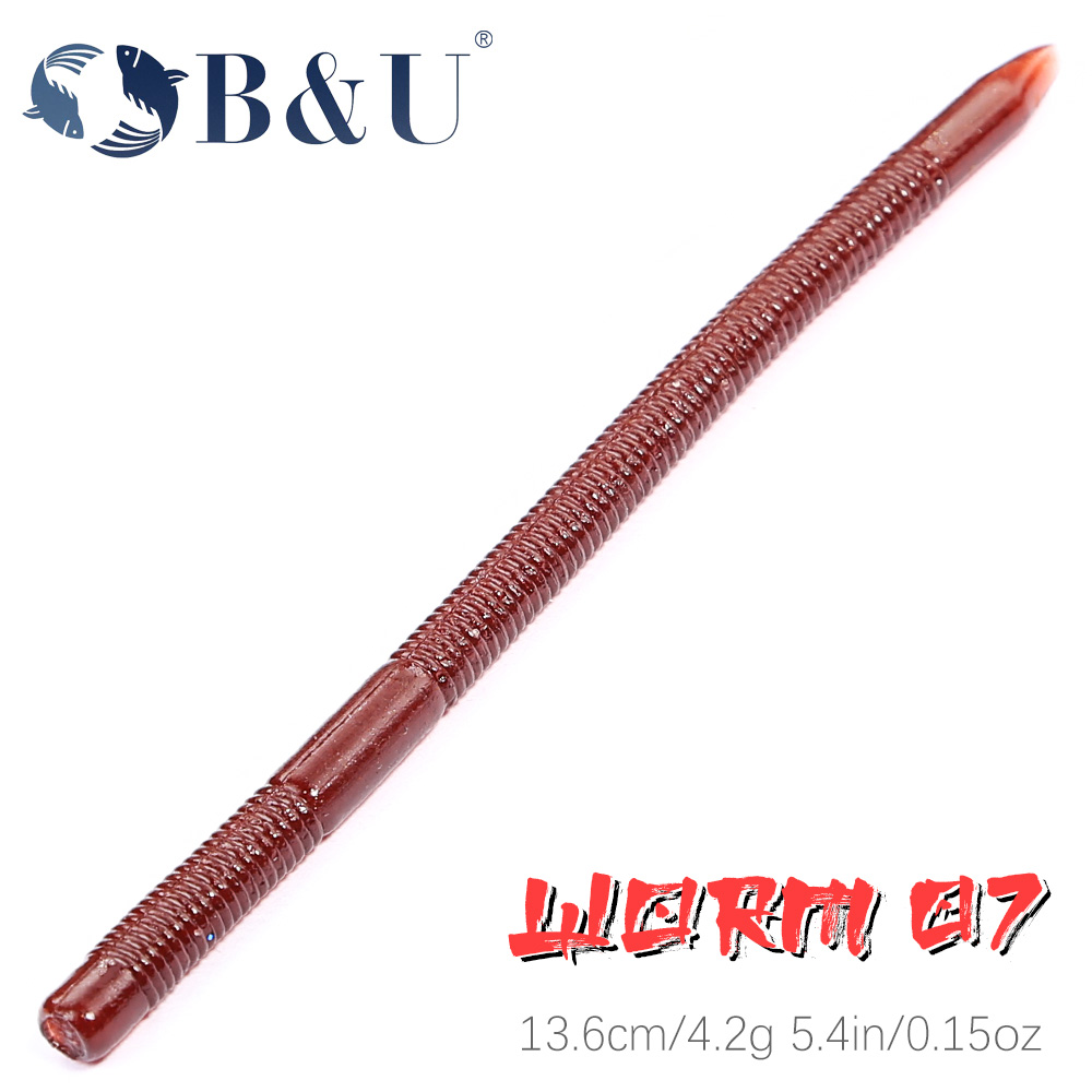 Fishing Equipment Set - B&U 8pcs Earthworm Soft Lure Slow