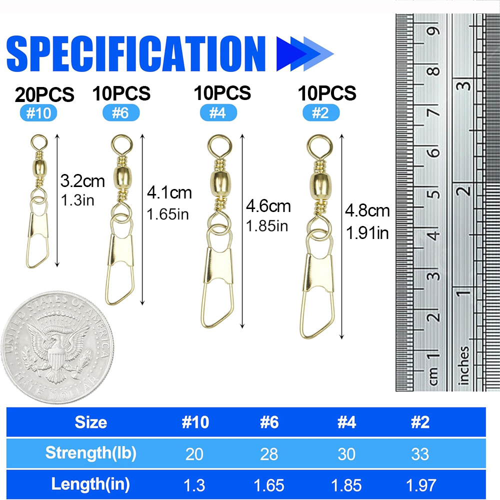 50Pcs Gold Fishing Barrel Swiv - Fishing Equipment Shop recensie en prijs