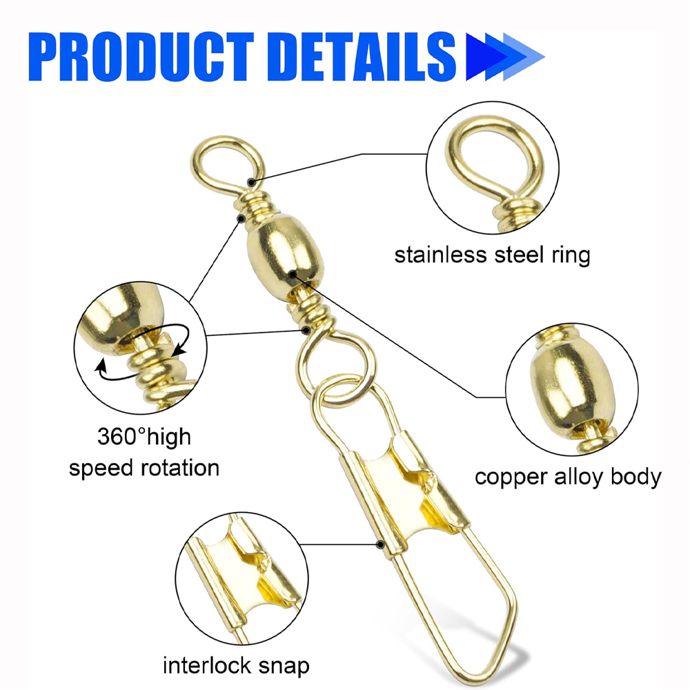 50Pcs Gold Fishing Barrel Swiv - Fishing Equipment Shop recensie en prijs