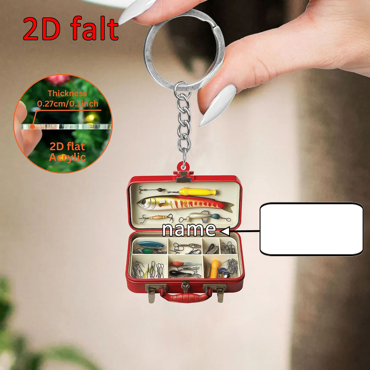 Custom Name 2D Flat Acrylic Fi - Tackle Box recensie en prijs