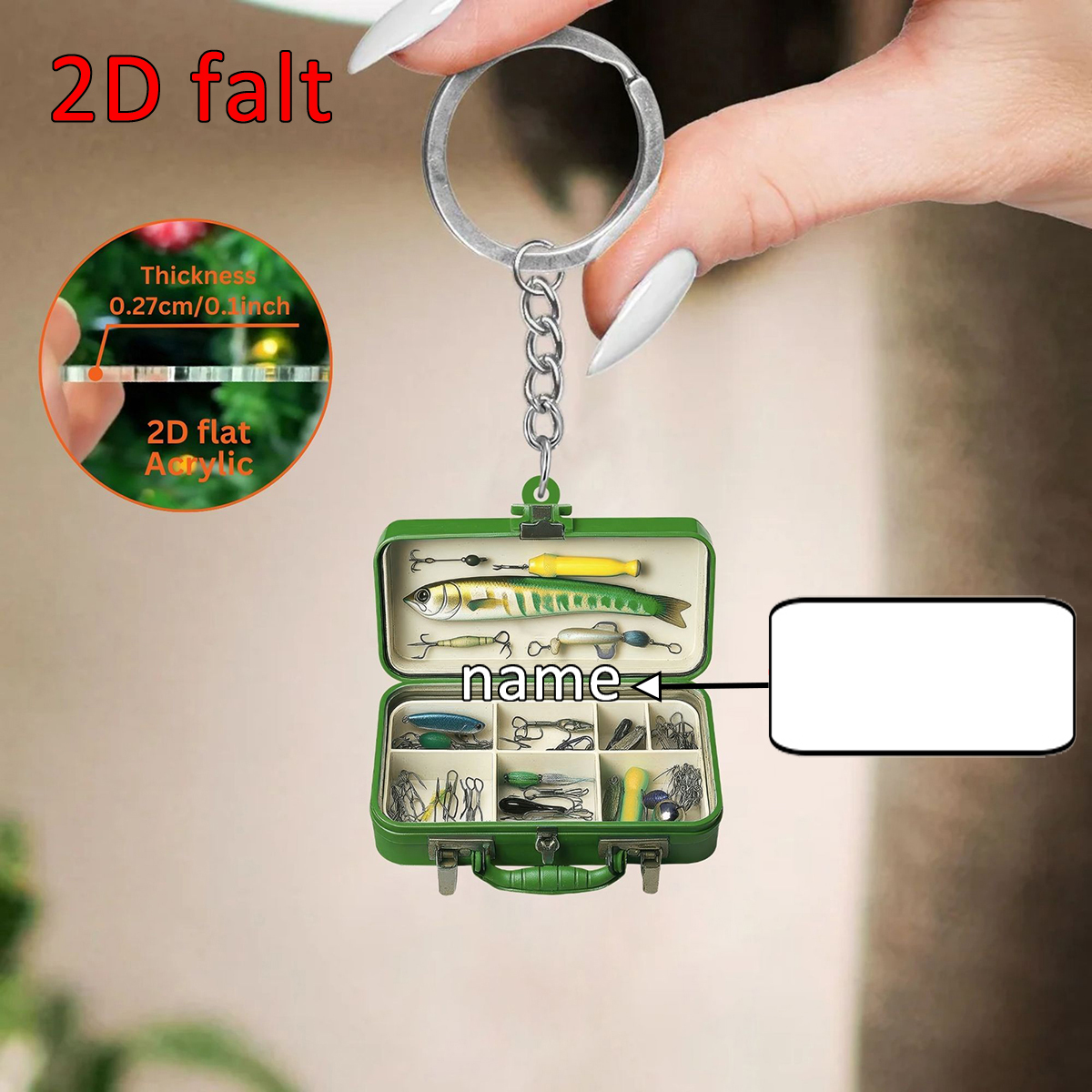 Custom Name 2D Flat Acrylic Fi - Tackle Box recensie en prijs