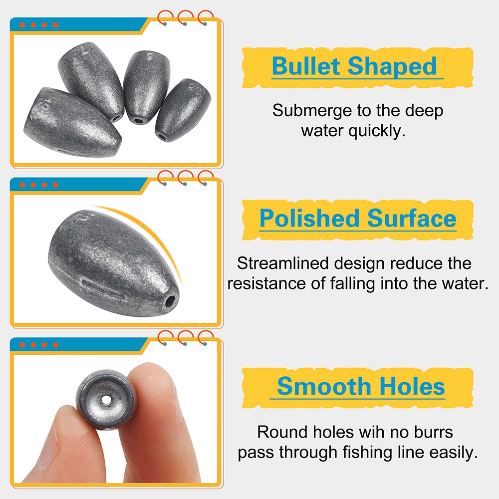 Bullet Fishing Sinkers Weights - Fishing Equipment Shop recensie en prijs